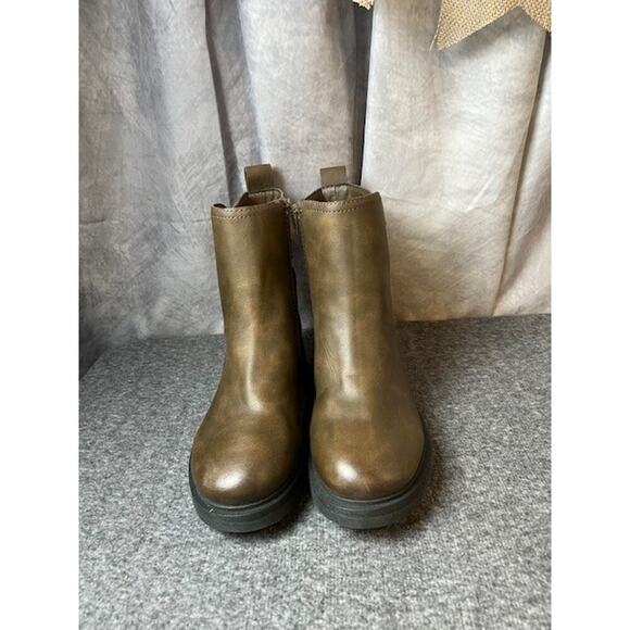 Lucky Brand Motorcycle Candre Mid-Calf Zip Boot Leather Tuscany Brown Sz 7 - Picture 2 of 10